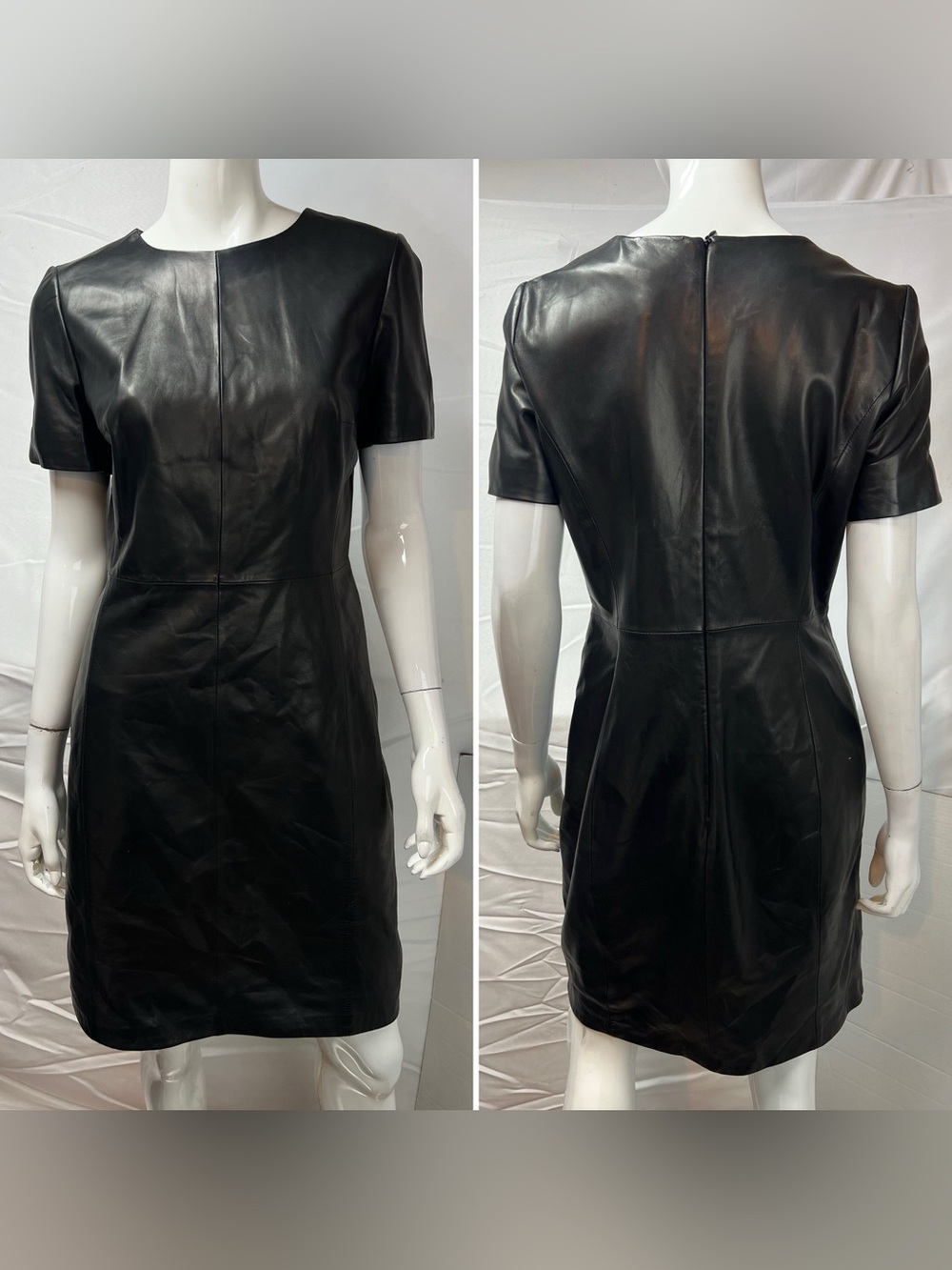 Antonio Melani Women’s 10 Black Leather Sheath Dress